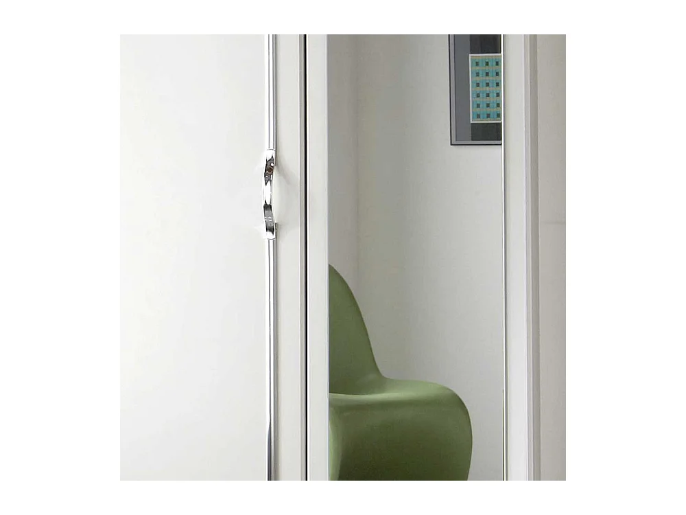 Gästezimmer Schrank weiß mit zwei Schubladen Spiegeltür