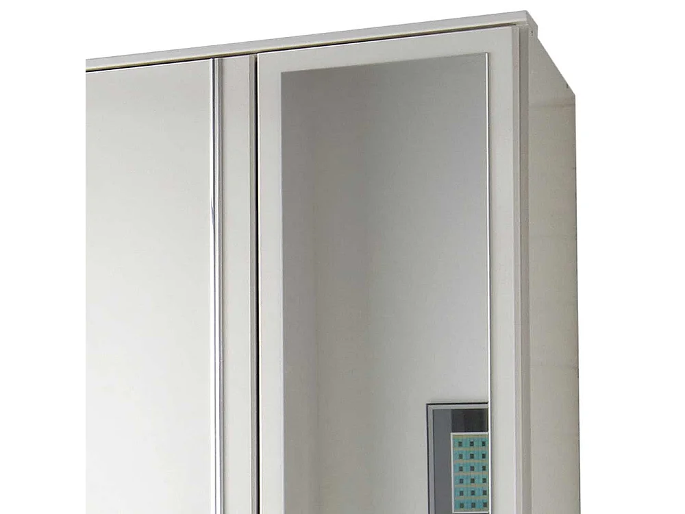 Gästezimmer Schrank weiß mit zwei Schubladen Spiegeltür