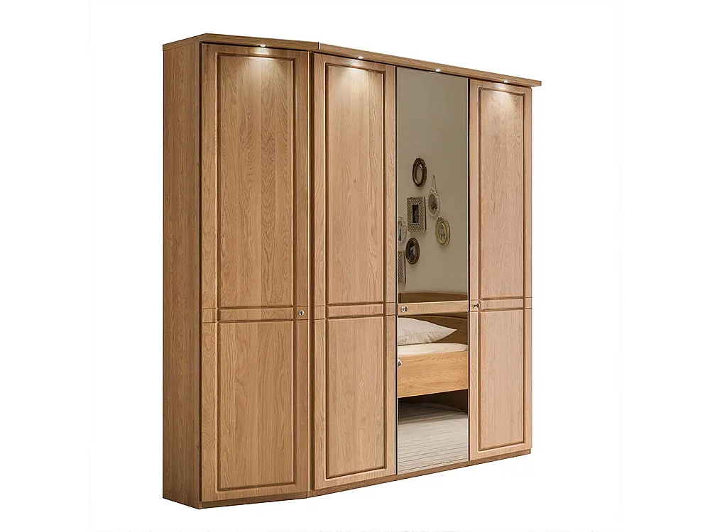 Drehtürenkleiderschrank aus Eiche teilmassiv abschließbar