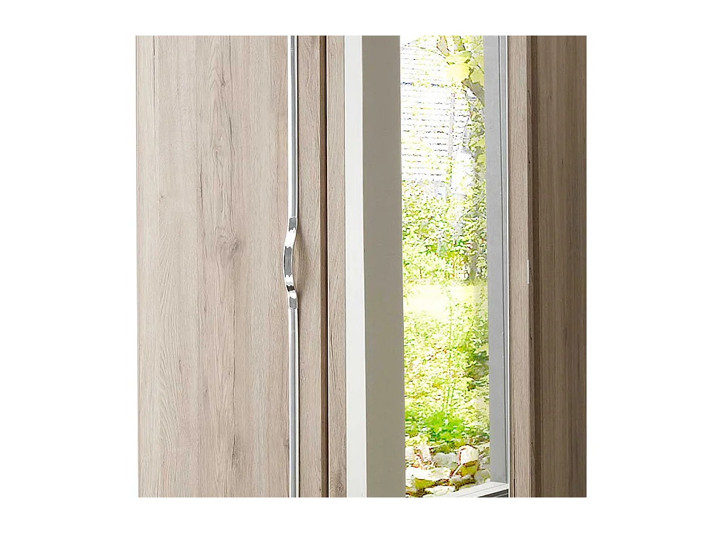 Schlafzimmerkleiderschrank Holzoptik in Eiche San Remo Spiegeltür