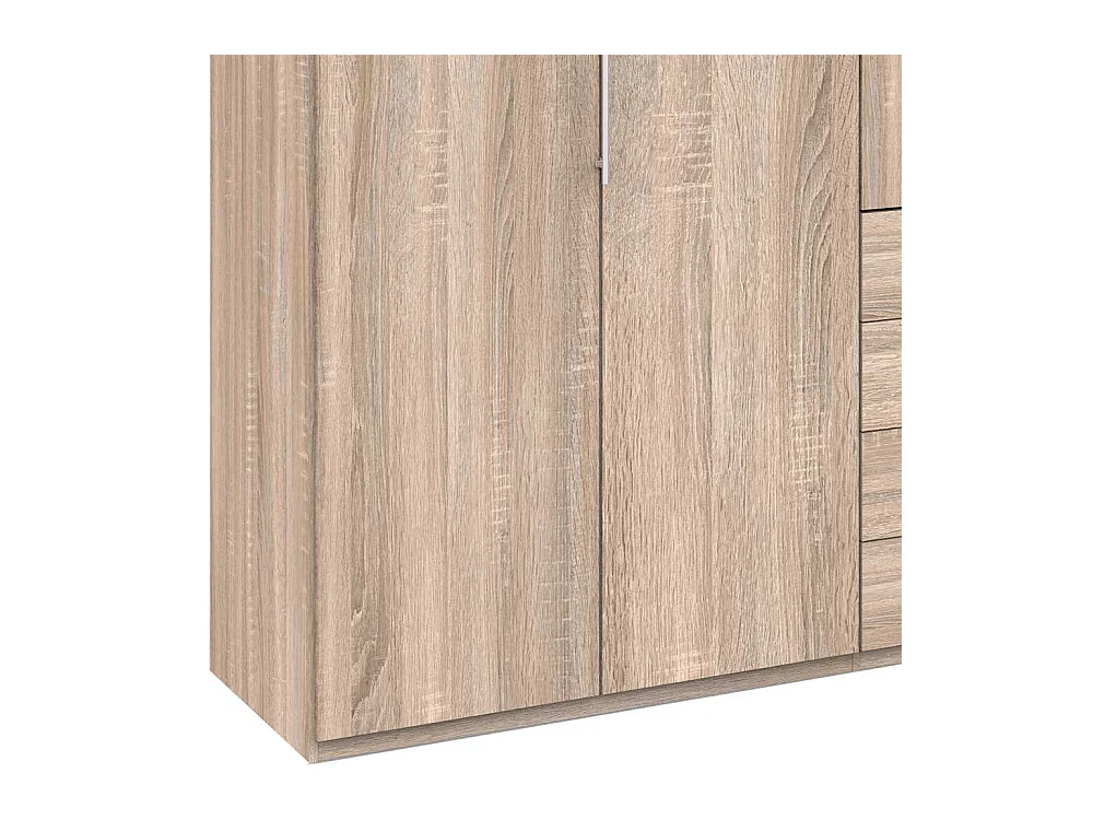 Kombi Schlafzimmerkleiderschrank 3 türig mit Schubladen Eiche Sägerau