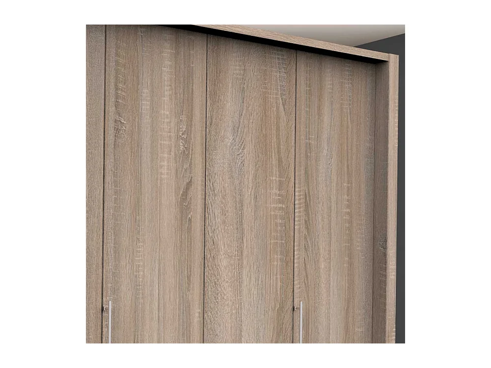 Kombi Schlafzimmerkleiderschrank 3 türig mit Schubladen Eiche Sägerau