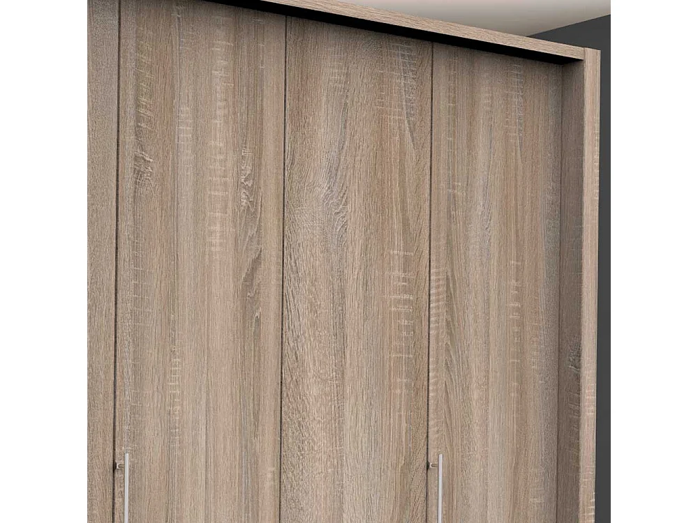 Kombi Schlafzimmerkleiderschrank 3 türig mit Schubladen Eiche Sägerau