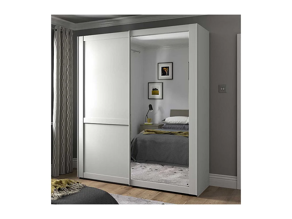 Schiebeschrank weiss Landhaus Made in Germany Spiegel