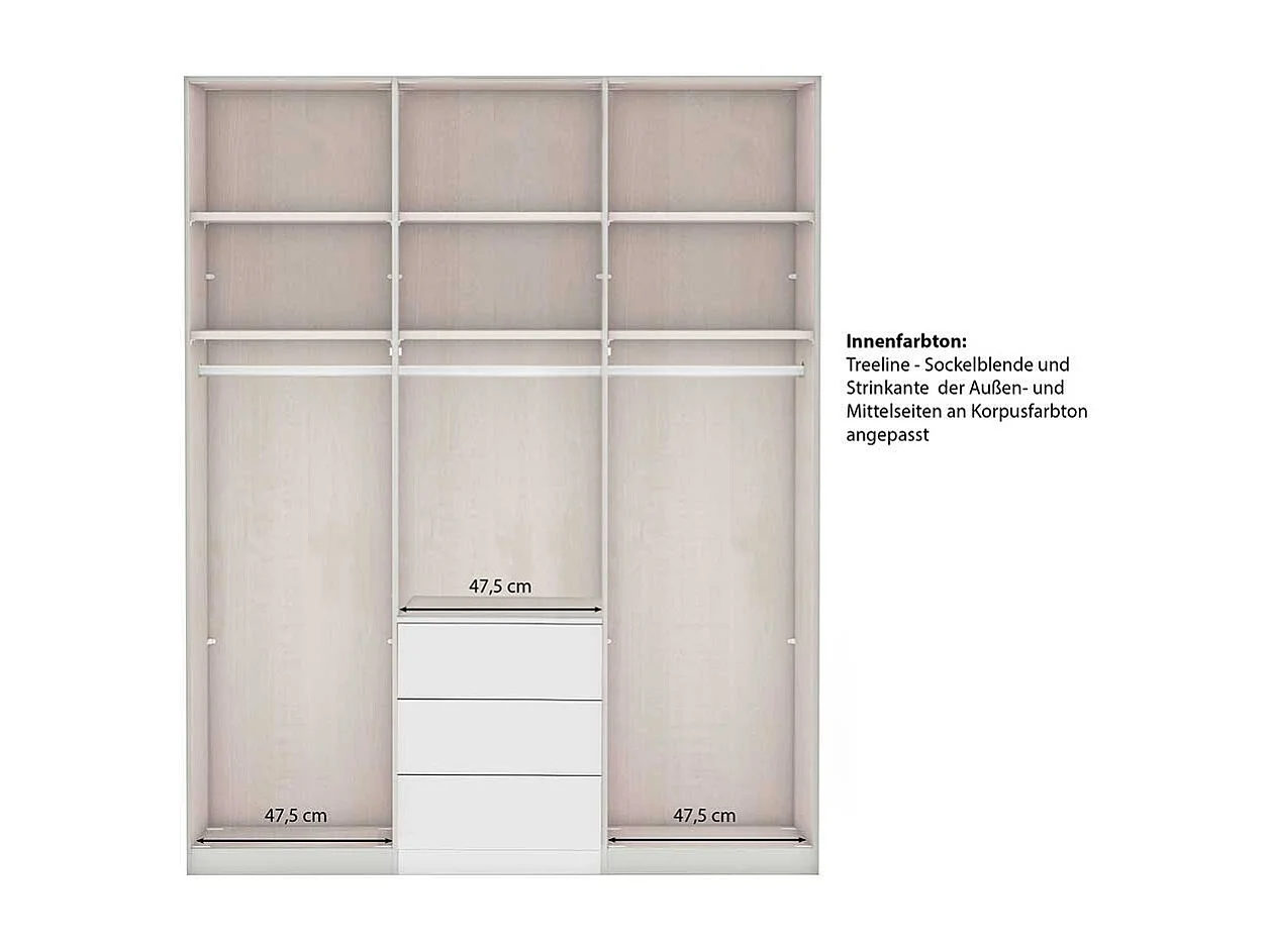 Landhausschrank Schlafzimmer in Graugrün 150 cm breit - 216 cm hoch
