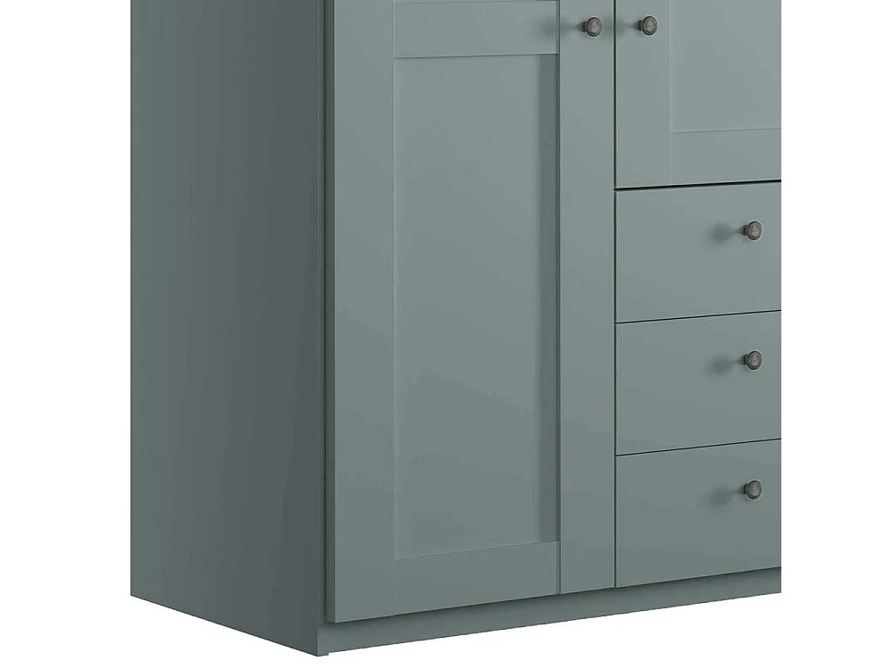 Landhausschrank Schlafzimmer in Graugrün 150 cm breit - 216 cm hoch