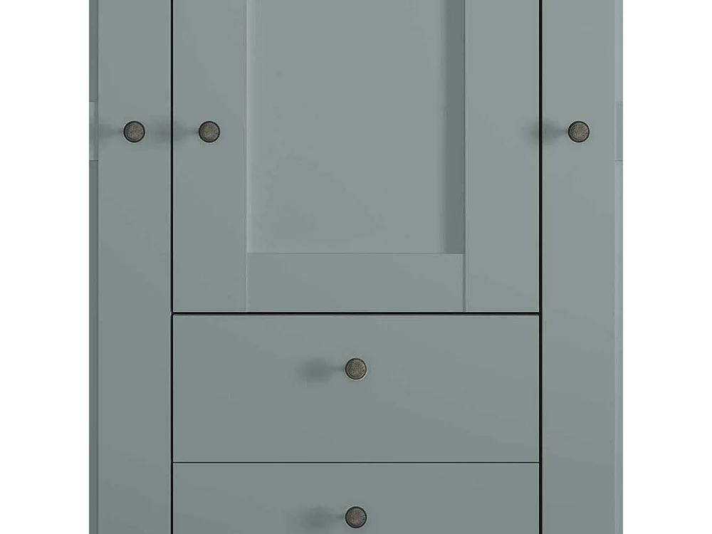 Landhausschrank Schlafzimmer in Graugrün 150 cm breit - 216 cm hoch