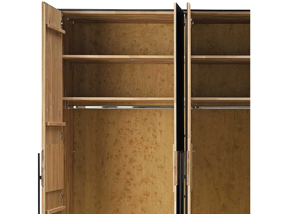 Hochwertiger Schlafzimmerkleiderschrank aus Wildeiche Massivholz 60 cm tief