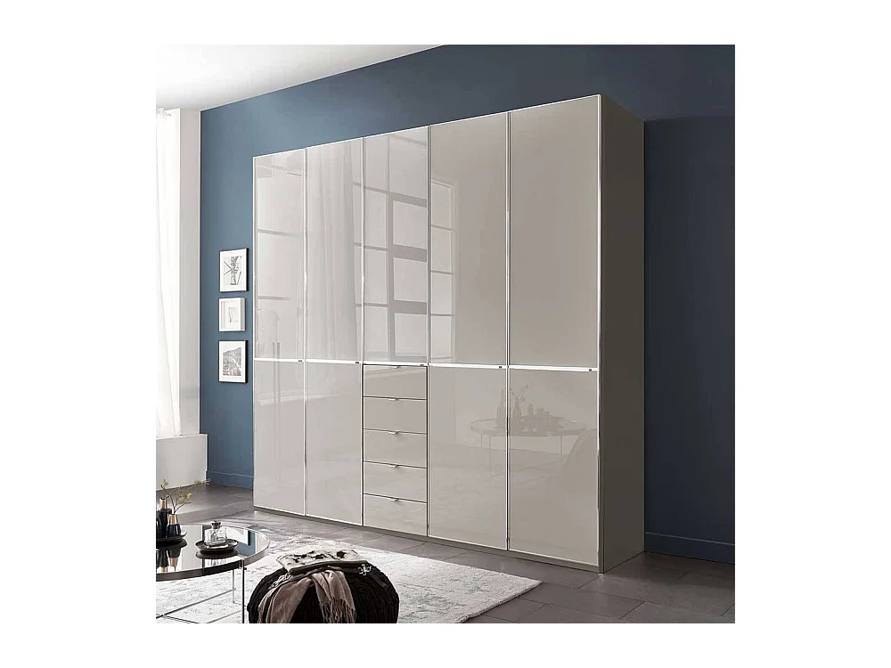 Drehtürenkleiderschrank Schrank in modernem Design Front glasbeschichtet
