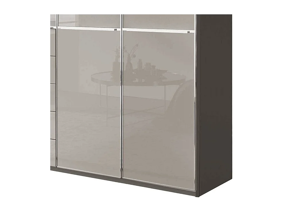 Drehtürenkleiderschrank Schrank in modernem Design Front glasbeschichtet