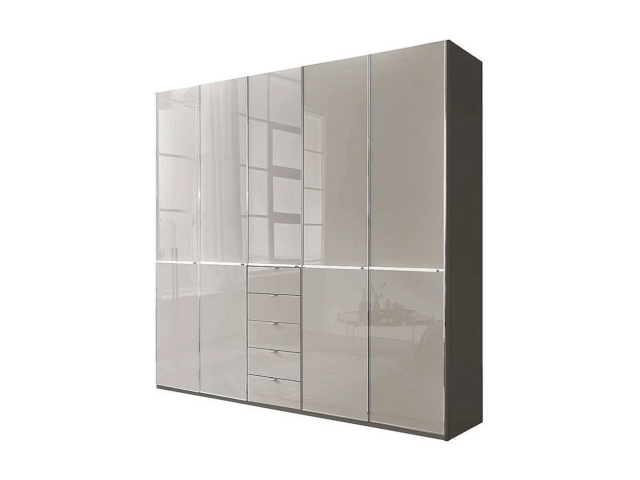 Drehtürenkleiderschrank Schrank in modernem Design Front glasbeschichtet