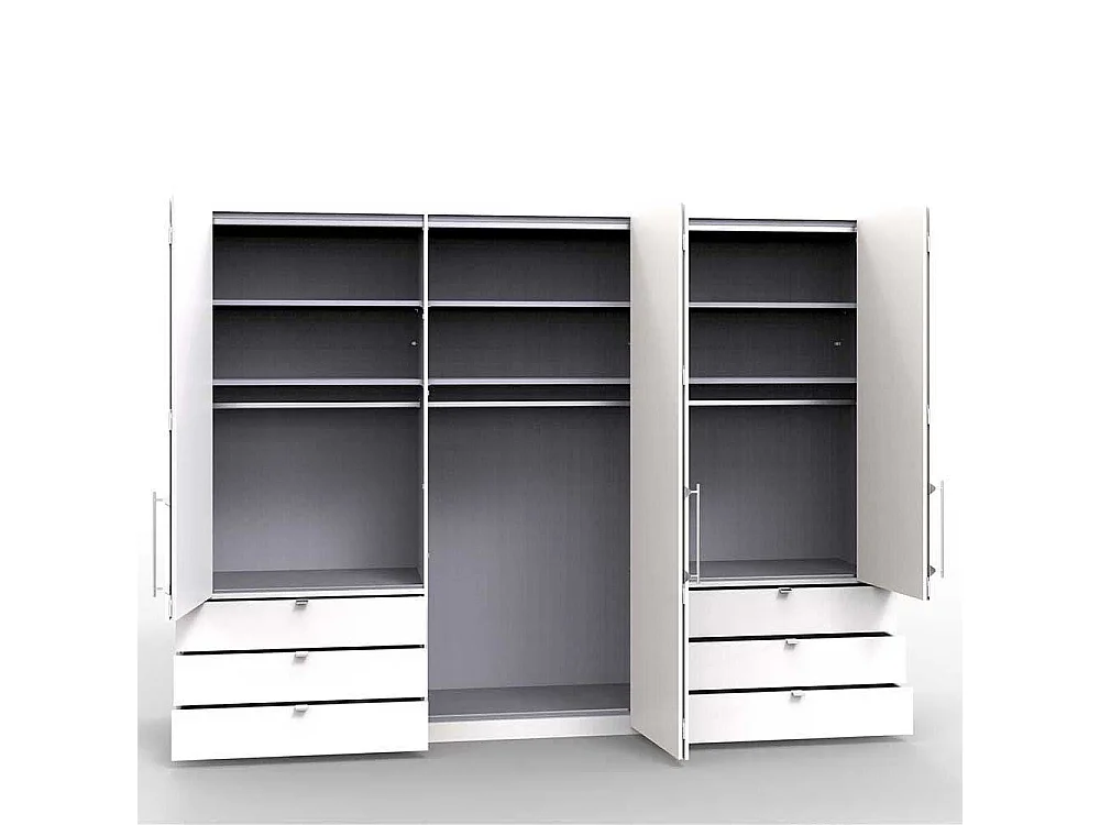 Schlafzimmerkleiderschrank in Eiche Sägerau 3 türig mit Spiegel und Schubladen