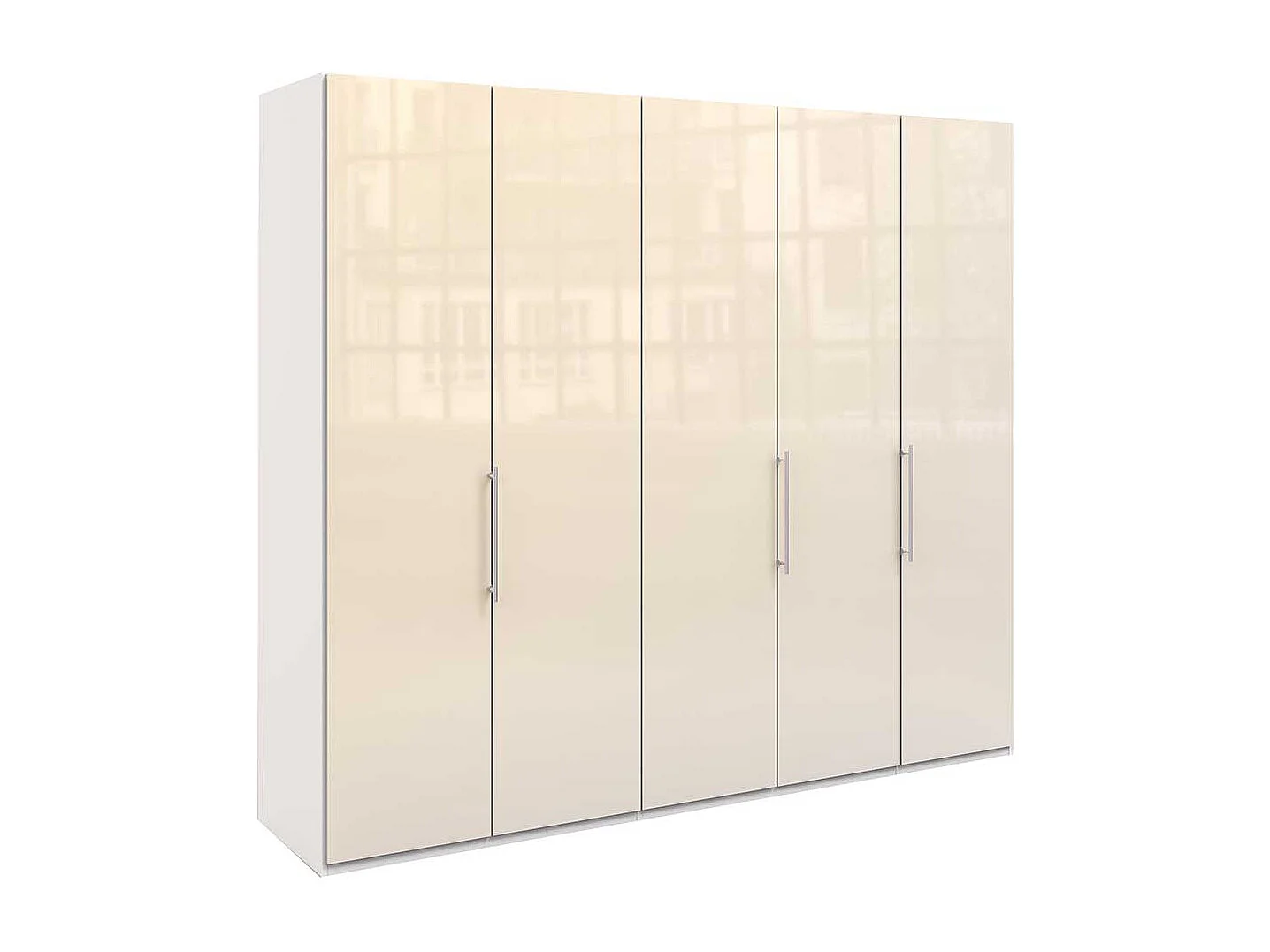 Schlafzimmerkleiderschrank in Cremefarben 3 türig