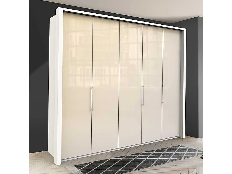 Schlafzimmerkleiderschrank in Cremefarben 3 türig