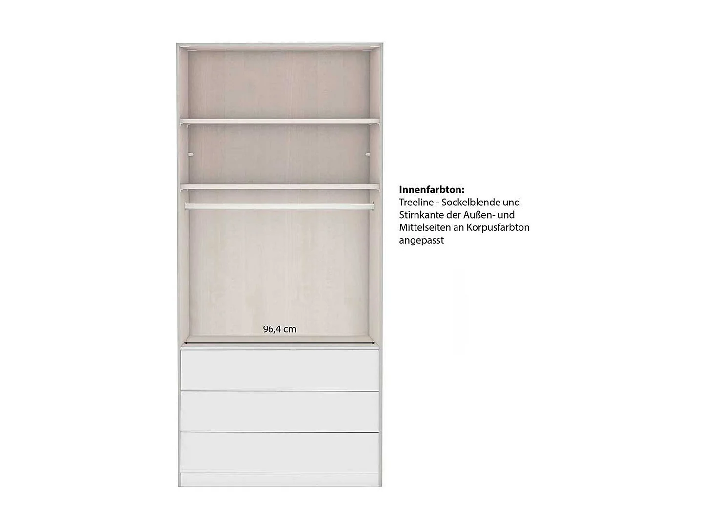 Schrank für Schlafzimmer weiß im Landhausstil 100 cm breit