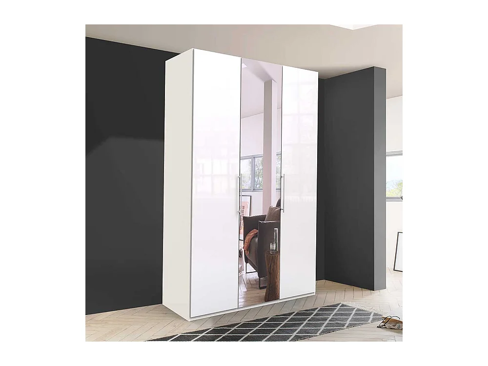 Spiegelkleiderschrank in Weiß Falttüren