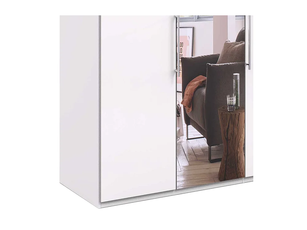 Spiegelkleiderschrank in Weiß Falttüren