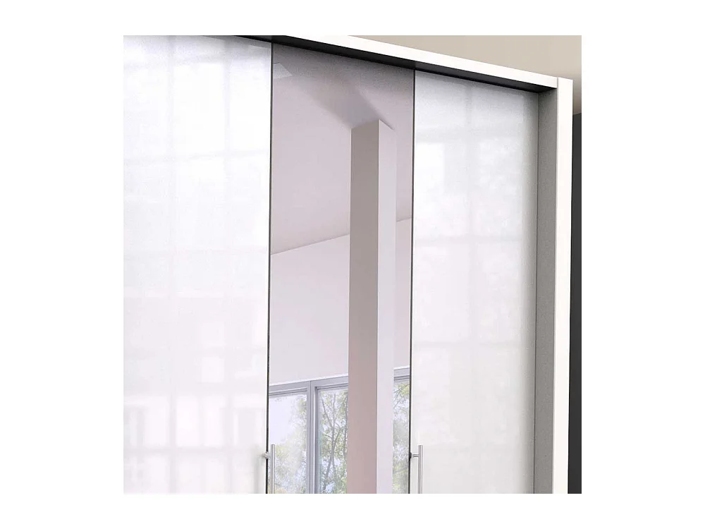 Spiegelkleiderschrank in Weiß Falttüren