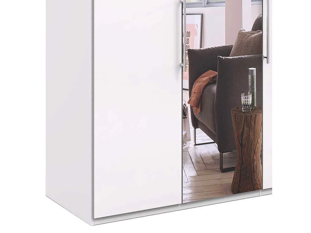 Spiegelkleiderschrank in Weiß Falttüren
