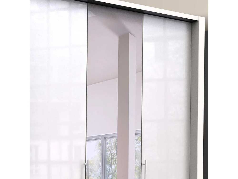 Spiegelkleiderschrank in Weiß Falttüren