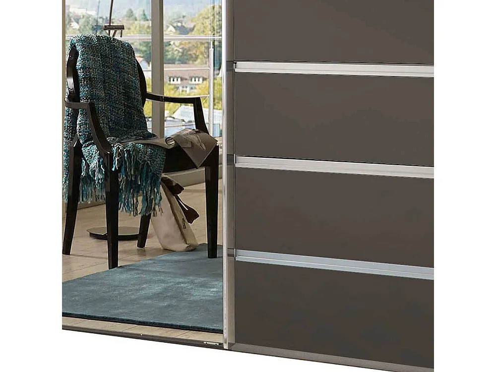Schiebeschrank braun modern mit Spiegeltür 250 cm breit