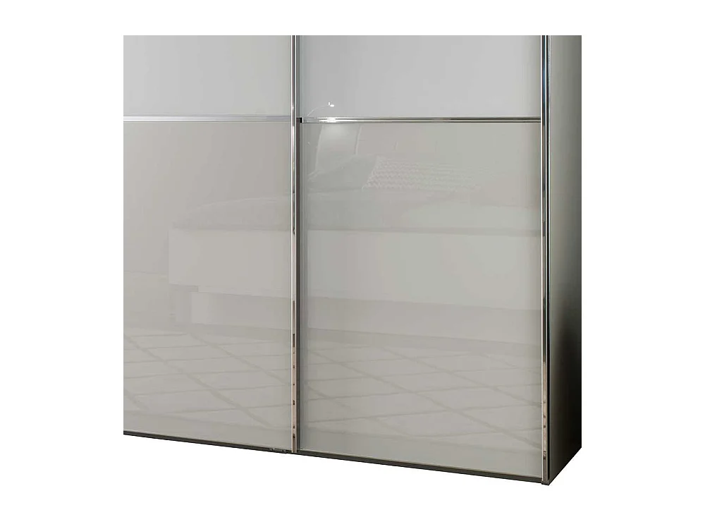 Schlafzimmerkleiderschrank in Weiß und Hellgrau 300 cm breit