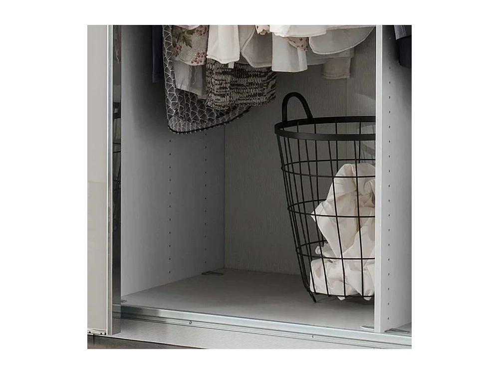 Schlafzimmerkleiderschrank in Weiß und Hellgrau 300 cm breit