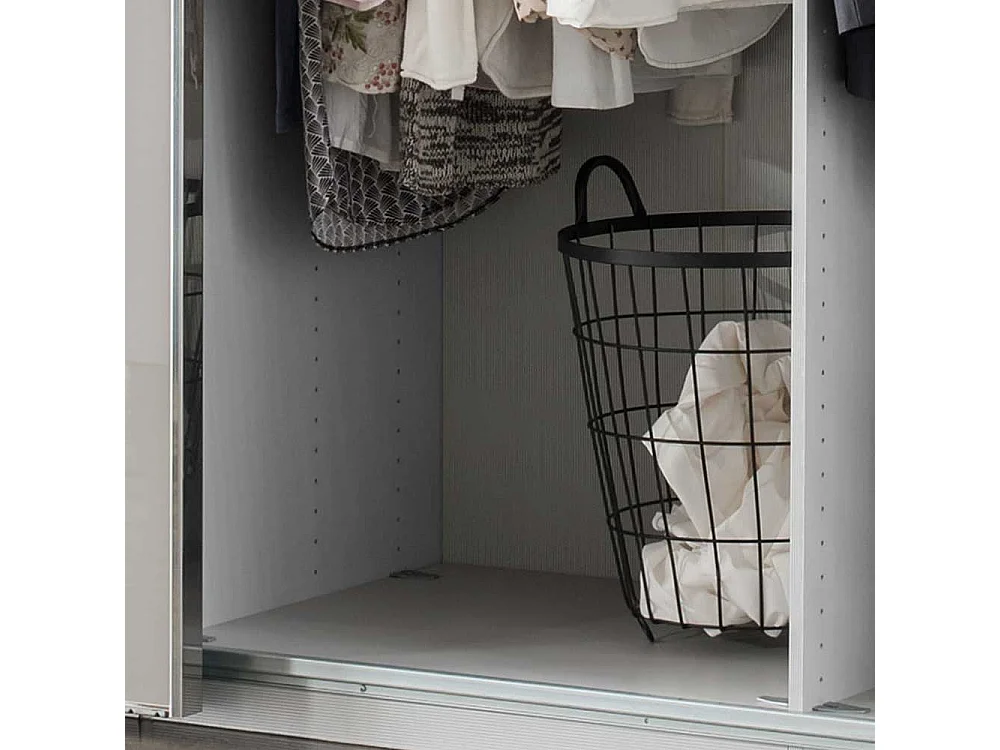 Schlafzimmerkleiderschrank in Weiß und Hellgrau 300 cm breit