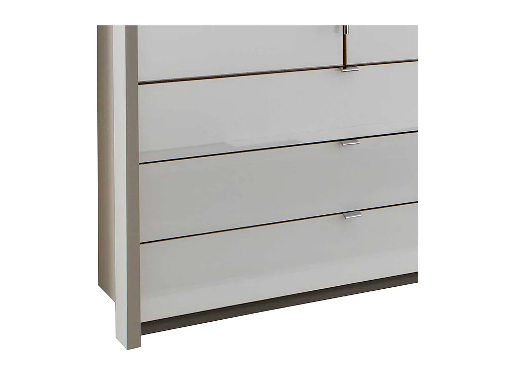 Schlafzimmerkleiderschrank in Hellgrau und Weiß Falttüren