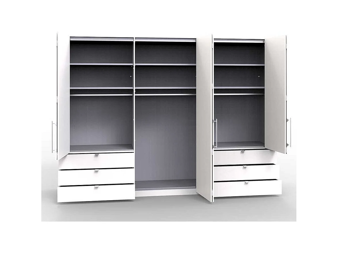 Schlafzimmerkleiderschrank in Hellgrau und Weiß Falttüren