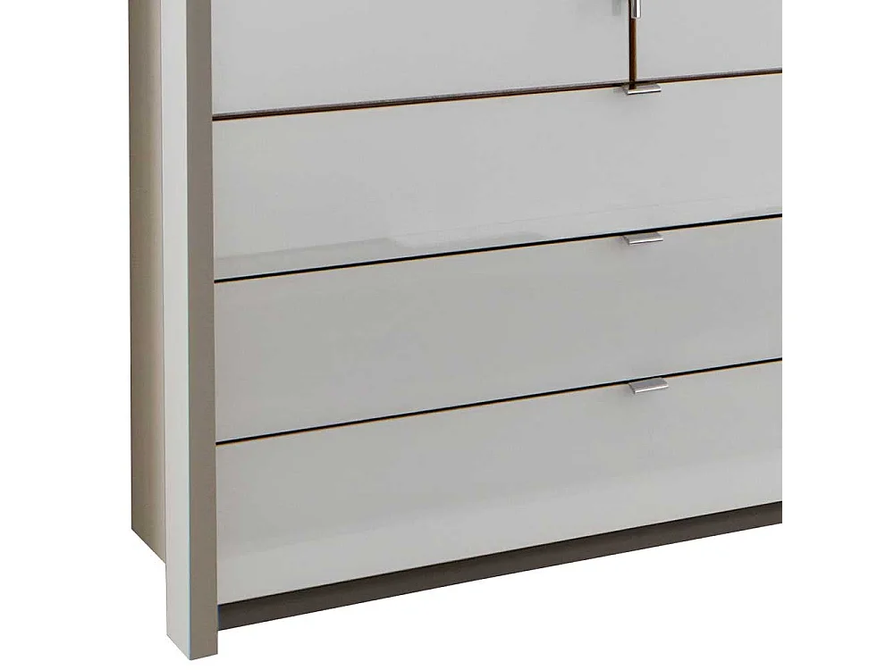 Schlafzimmerkleiderschrank in Hellgrau und Weiß Falttüren