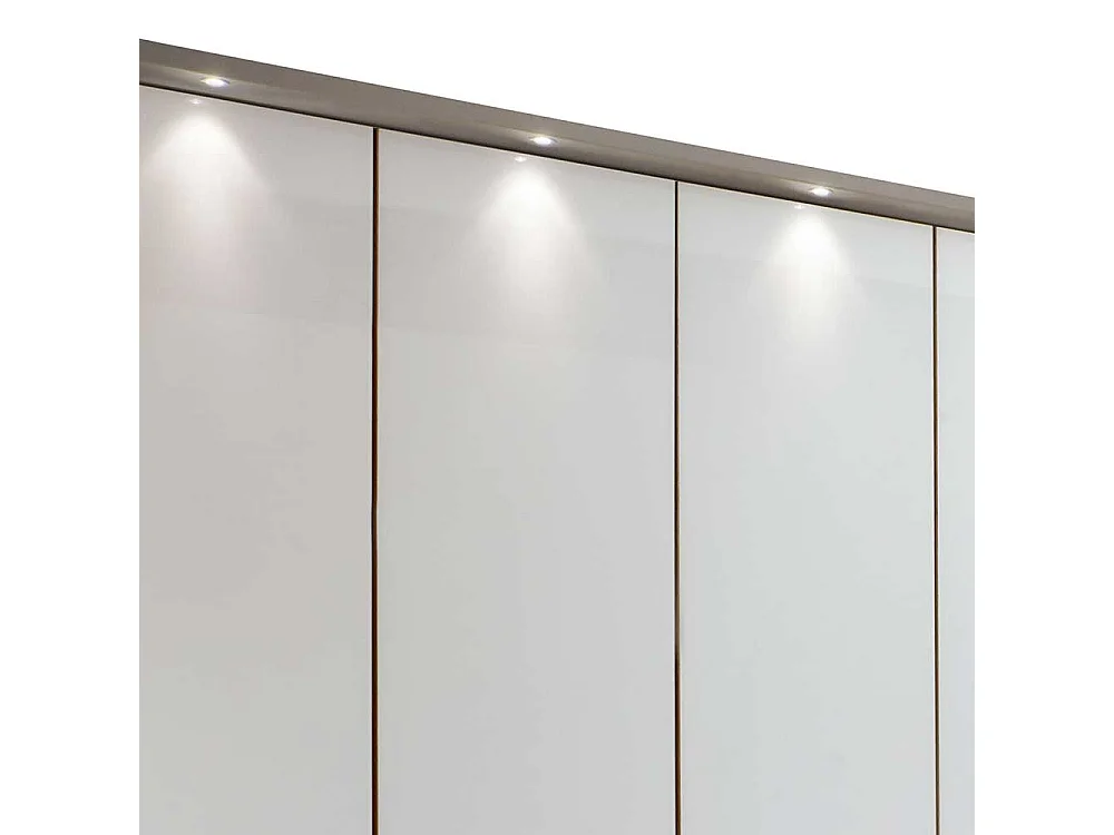 Schlafzimmerkleiderschrank in Hellgrau und Weiß Falttüren