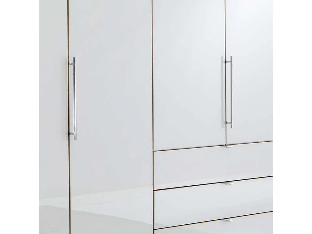 Schlafzimmerkleiderschrank in Hellgrau und Weiß Falttüren