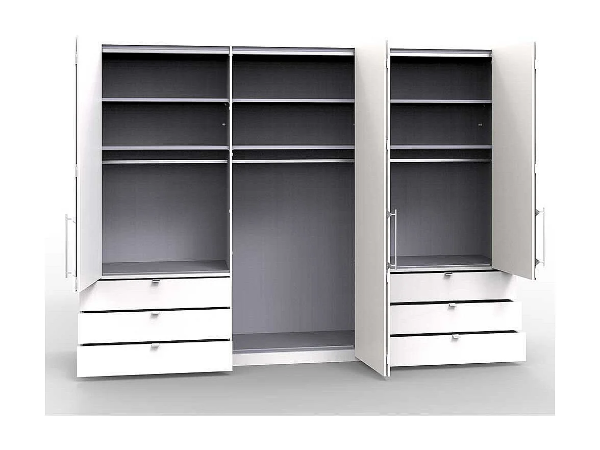 Schlafzimmerkleiderschrank in Hellgrau und Weiß Falttüren