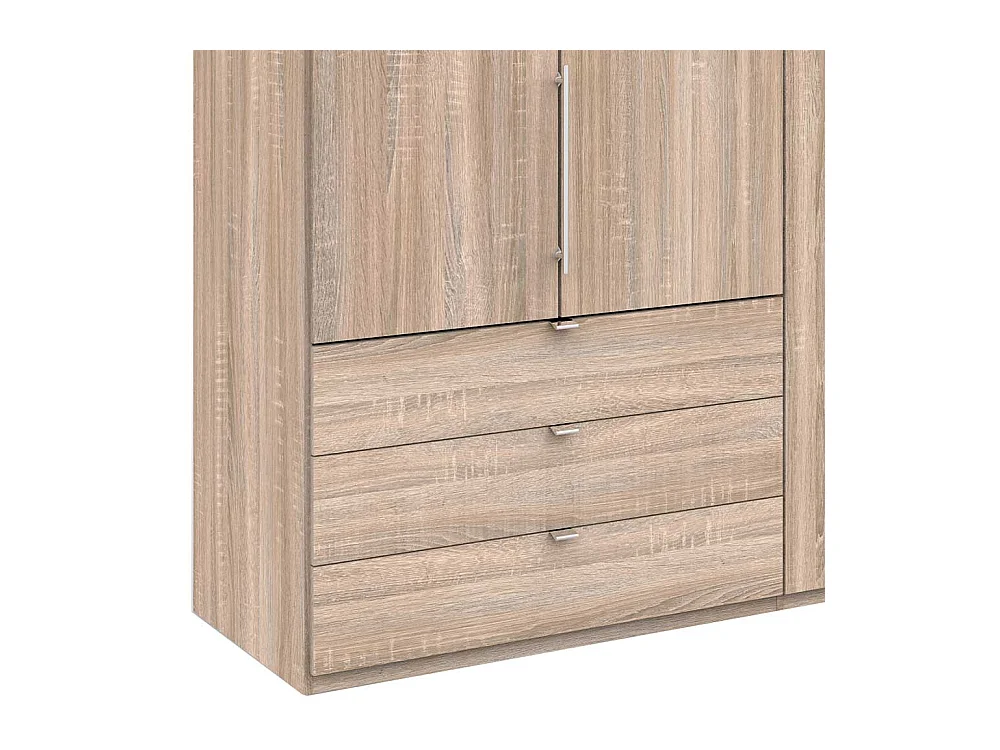 XL Ankleideschrank mit Falttüren und Schubladen Eiche Sägerau