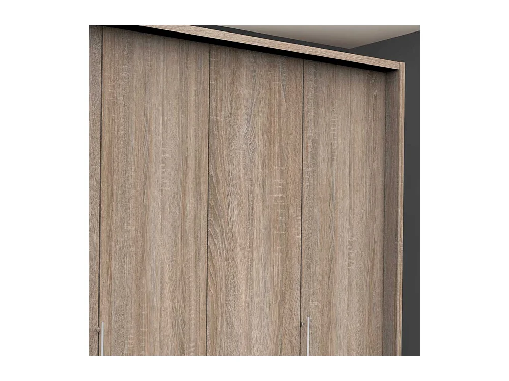 XL Ankleideschrank mit Falttüren und Schubladen Eiche Sägerau