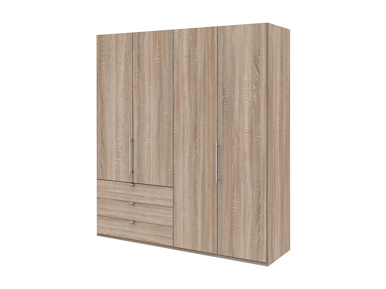 XL Ankleideschrank mit Falttüren und Schubladen Eiche Sägerau