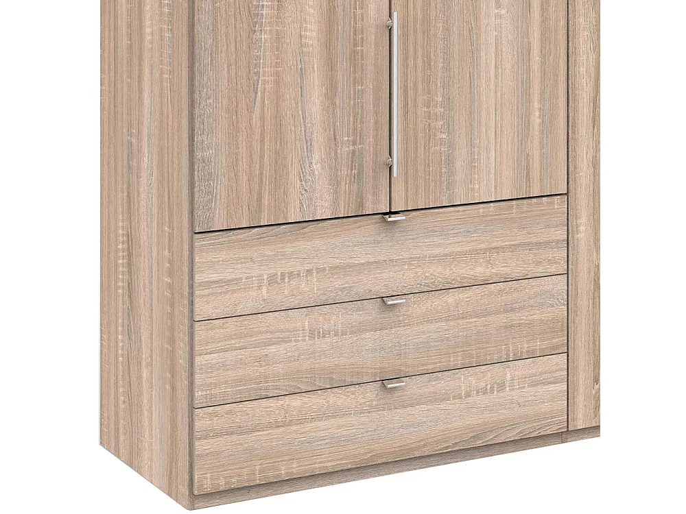 XL Ankleideschrank mit Falttüren und Schubladen Eiche Sägerau