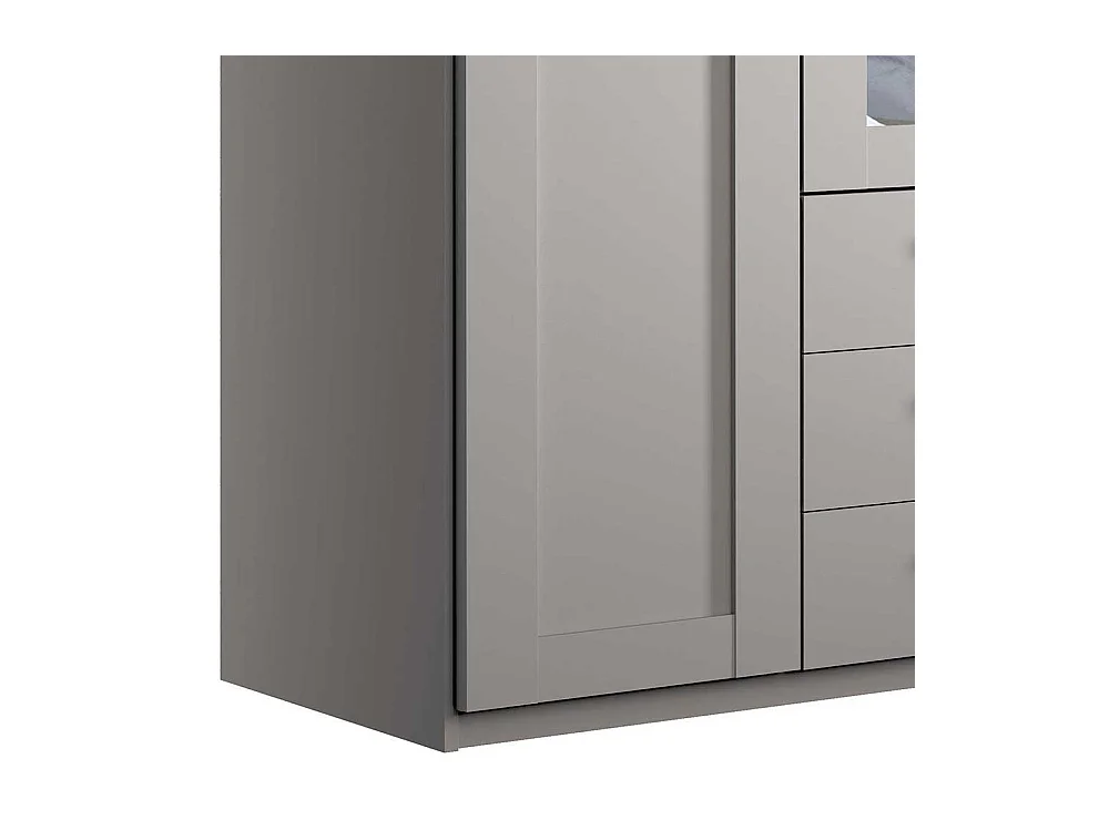 Schlafzimmerkleiderschrank Landhausstil in Hellgrau drei Schubladen