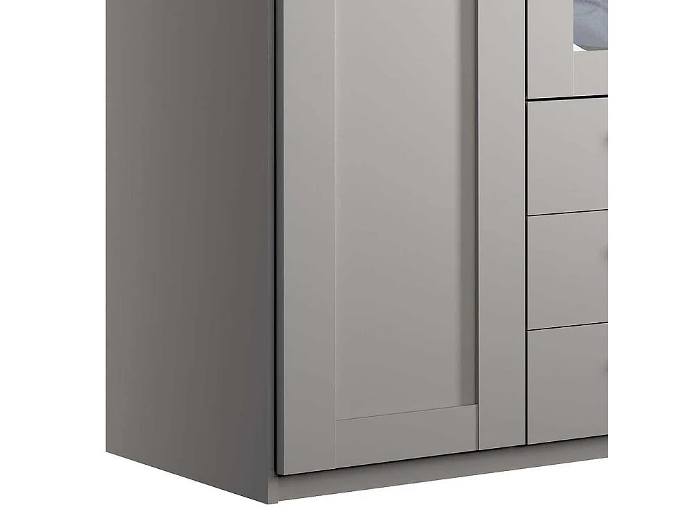 Schlafzimmerkleiderschrank Landhausstil in Hellgrau drei Schubladen