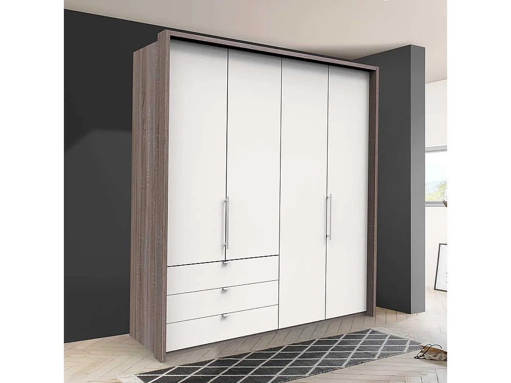 Moderner Gleittüren Schrank mit drei Schubladen foliert