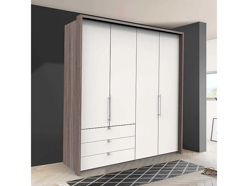 Moderner Gleittüren Schrank mit drei Schubladen foliert