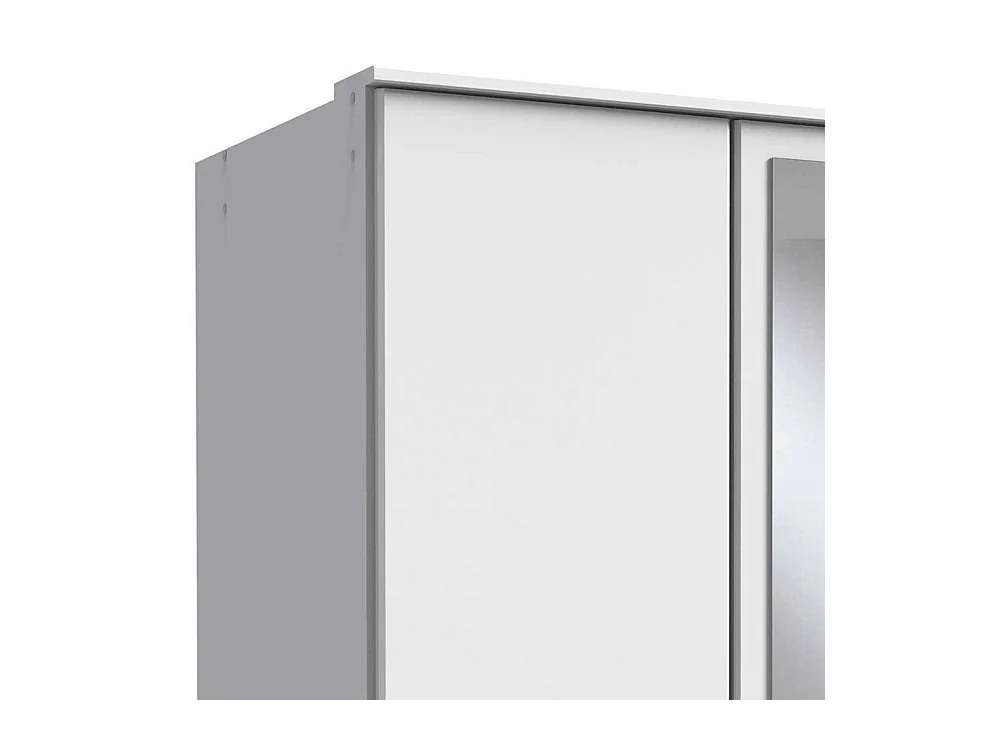 Spiegelkleiderschrank weiss mit drei Schubladen Made in Germany