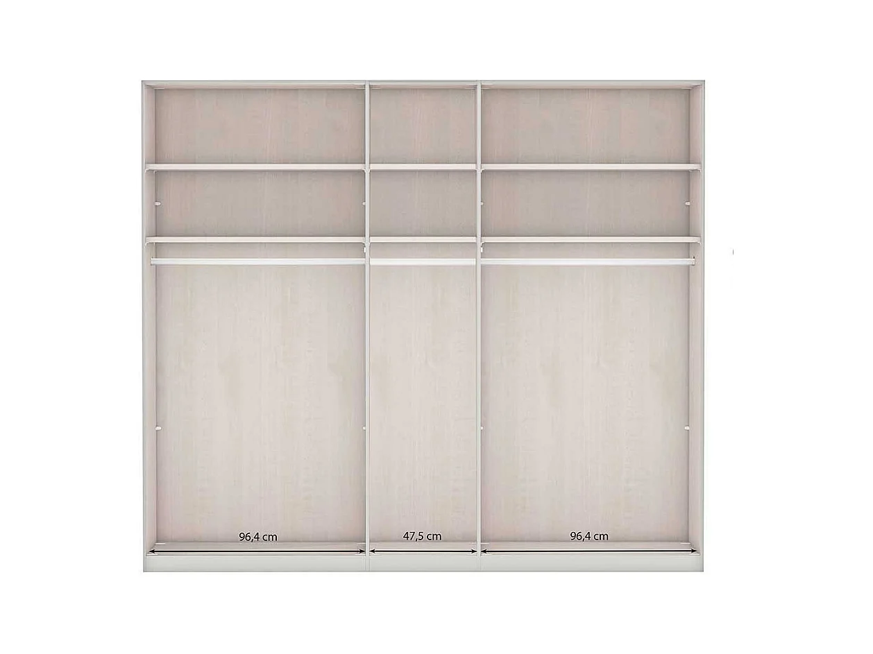 Schlafzimmerkleiderschrank 5türig in Dunkelgrau Eiche Bianco