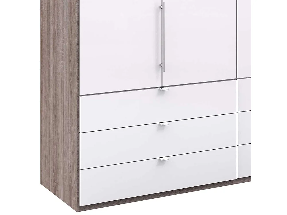 Jugendschrank mit Falttüren und Schubladen Front glasbeschichtet