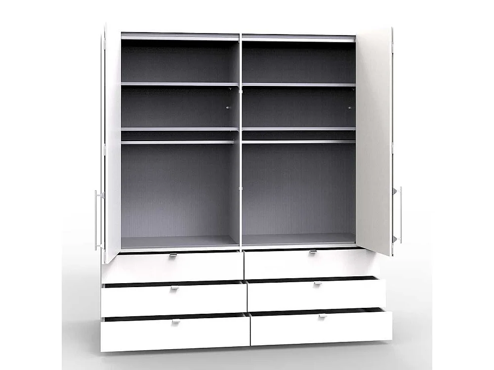 Jugendschrank mit Falttüren und Schubladen Front glasbeschichtet