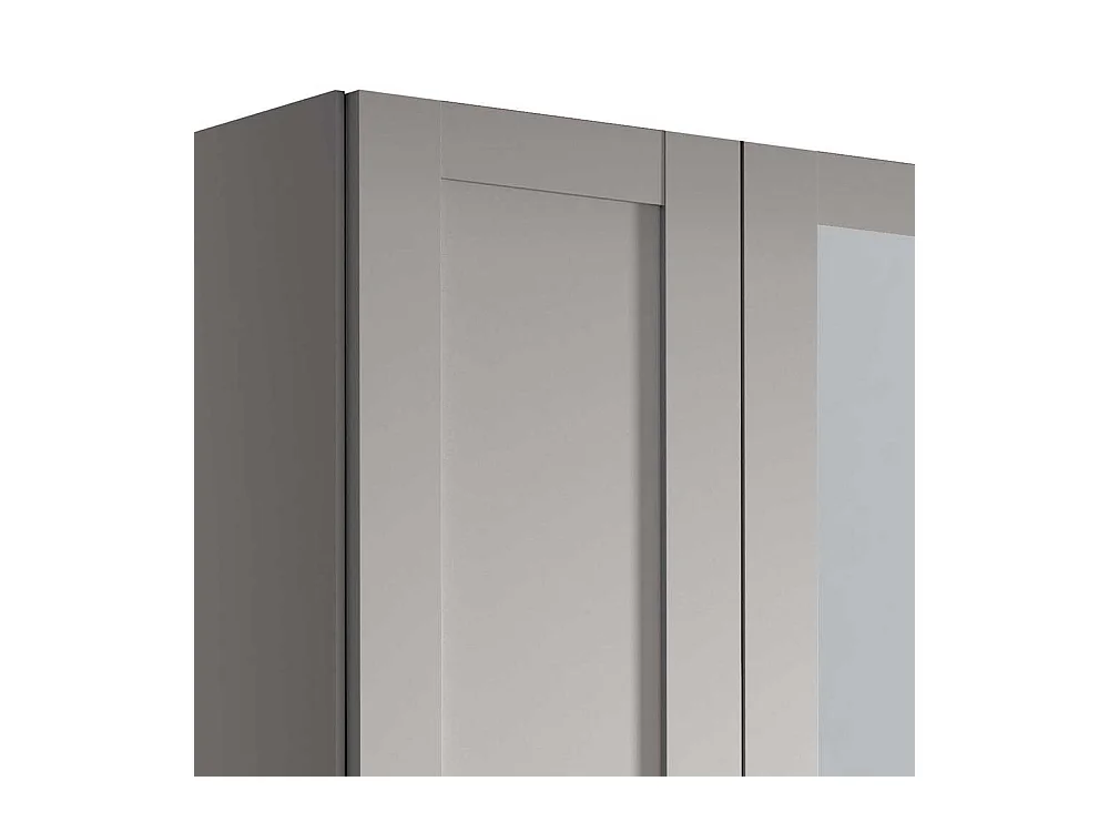 Drehtürenkleiderschrank mit Spiegel in Hellgrau Made in Germany