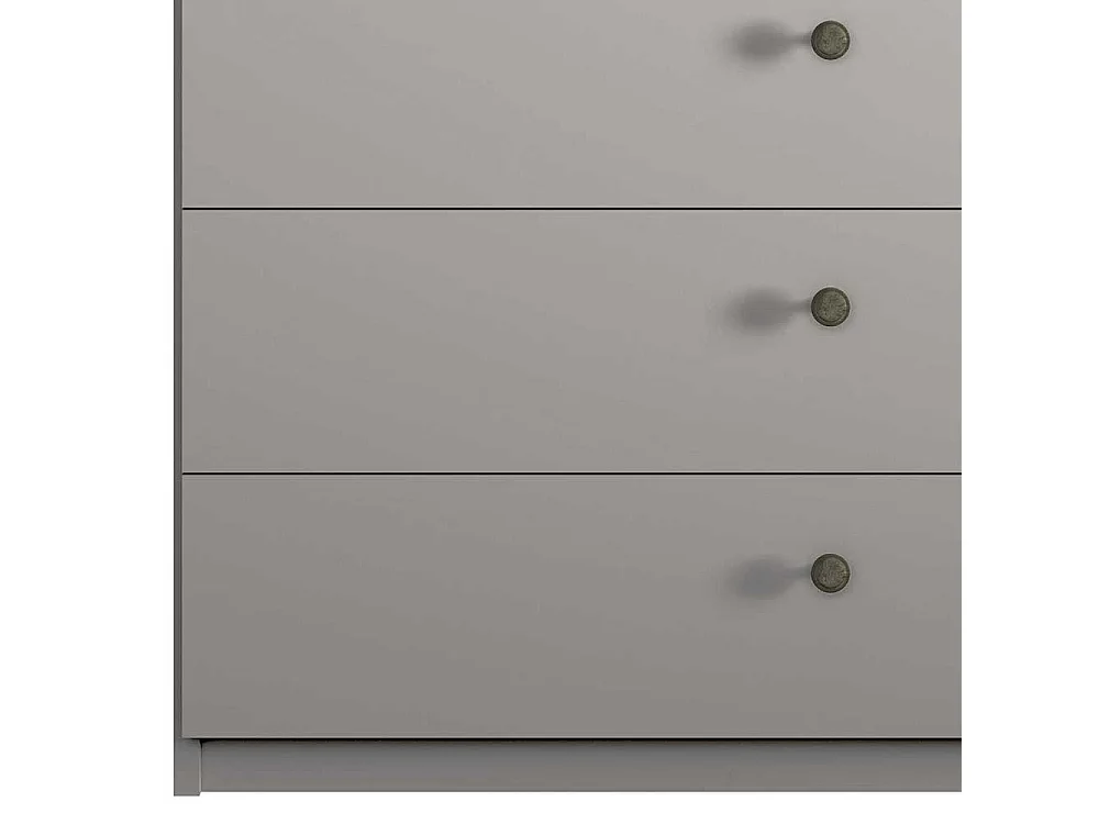 Drehtürenkleiderschrank mit Spiegel in Hellgrau Made in Germany