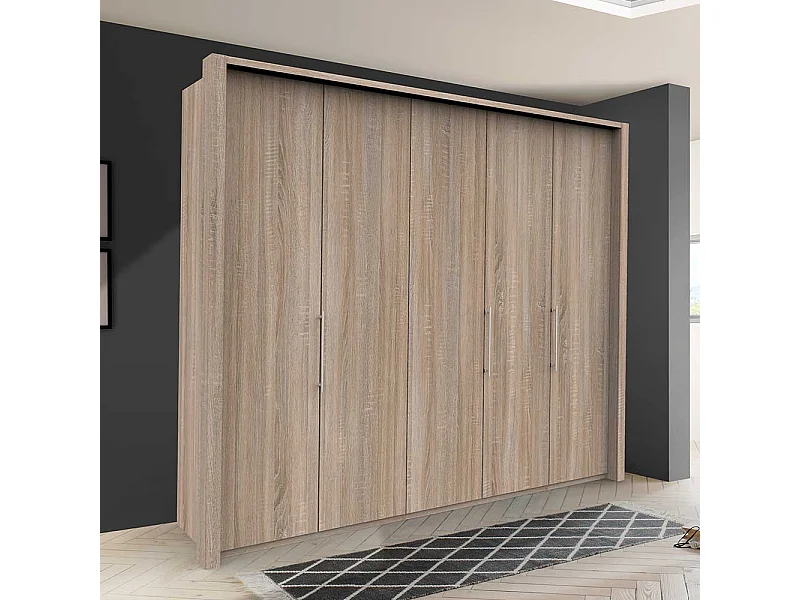 Schlafzimmerkleiderschrank in Eiche Sägerau Falttüren