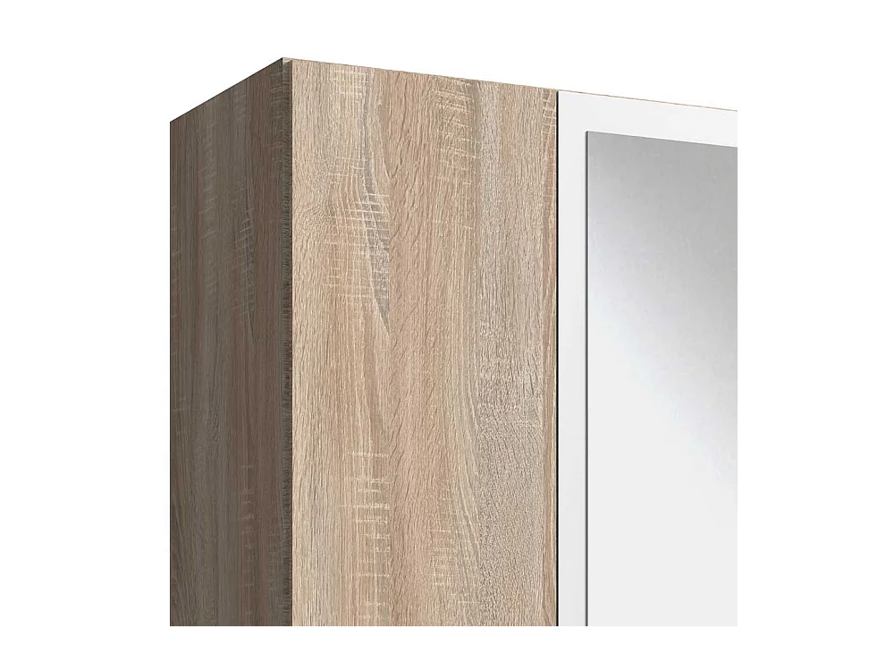 Moderner Drehtürenkleiderschrank in Eiche Sägerau Weiß